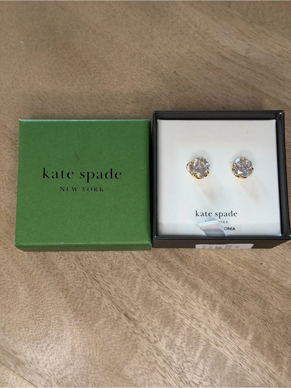 Kate Spade Gold and Clear Cubic Zirconia Stud Earrings